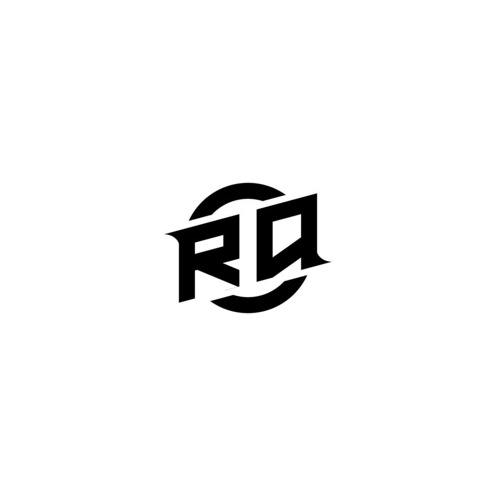 rq premie esport logotyp design initialer vektor