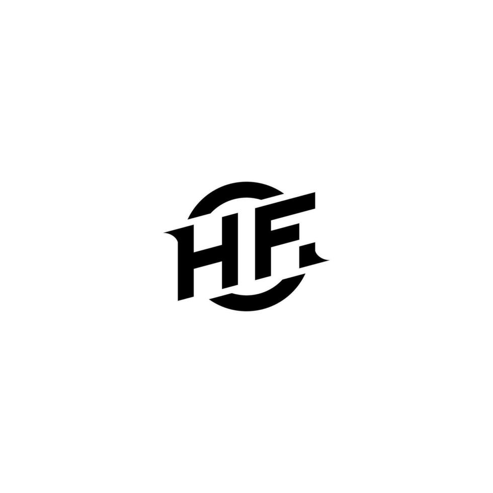 hf Prämie Esport Logo Design Initialen Vektor