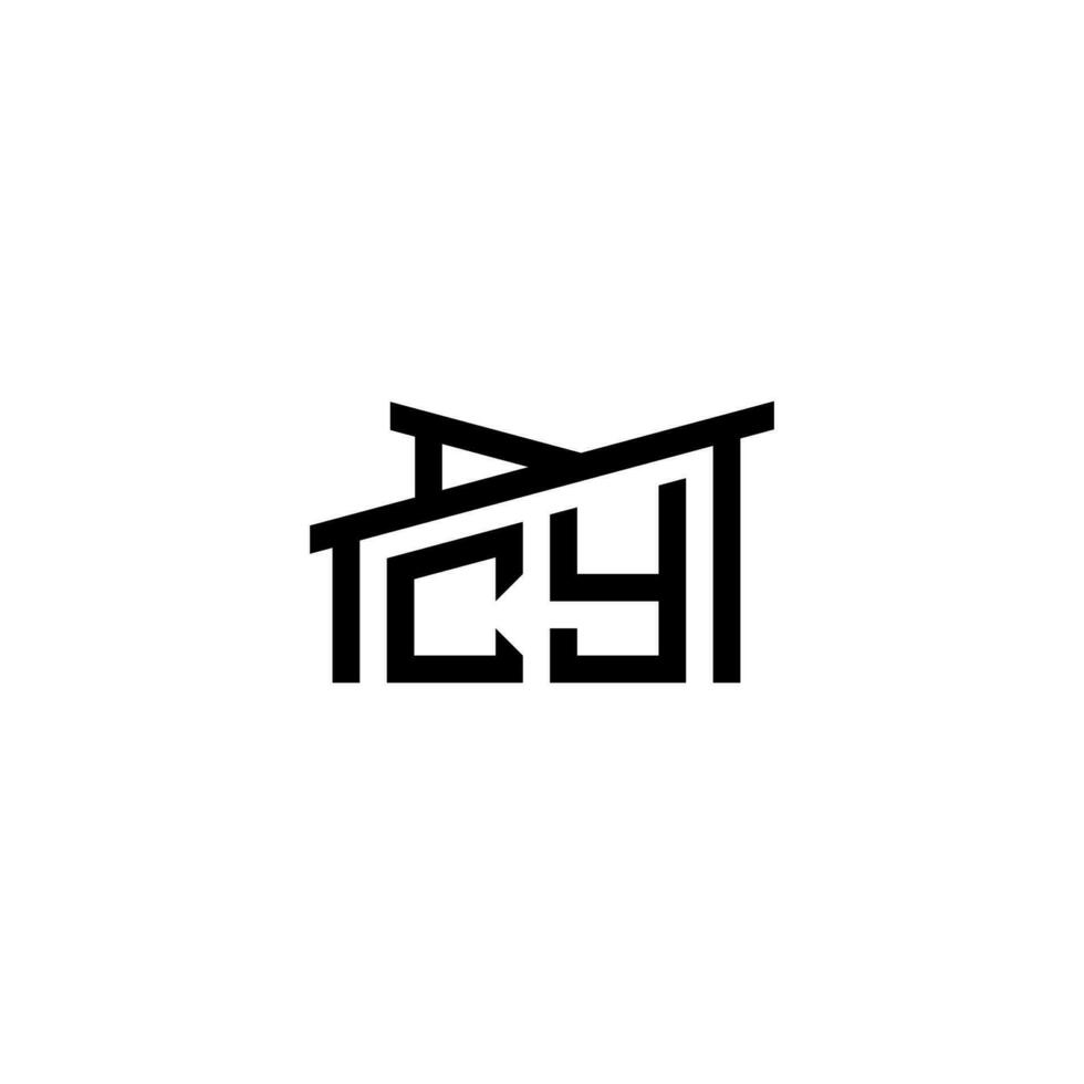 cy första brev i verklig egendom logotyp begrepp vektor