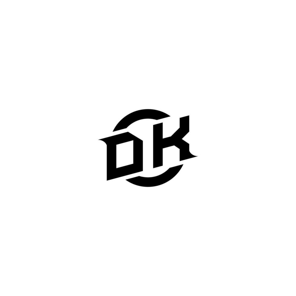 dk premie esport logotyp design initialer vektor