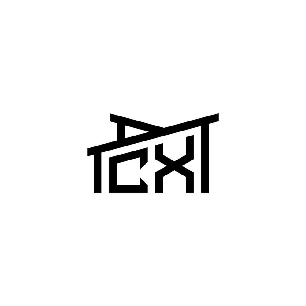 cx Initiale Brief im echt Nachlass Logo Konzept vektor