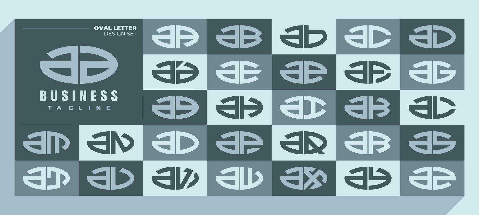 Kurve Linie Ellipse Kleinbuchstaben Brief ein aa Logo Design bündeln vektor