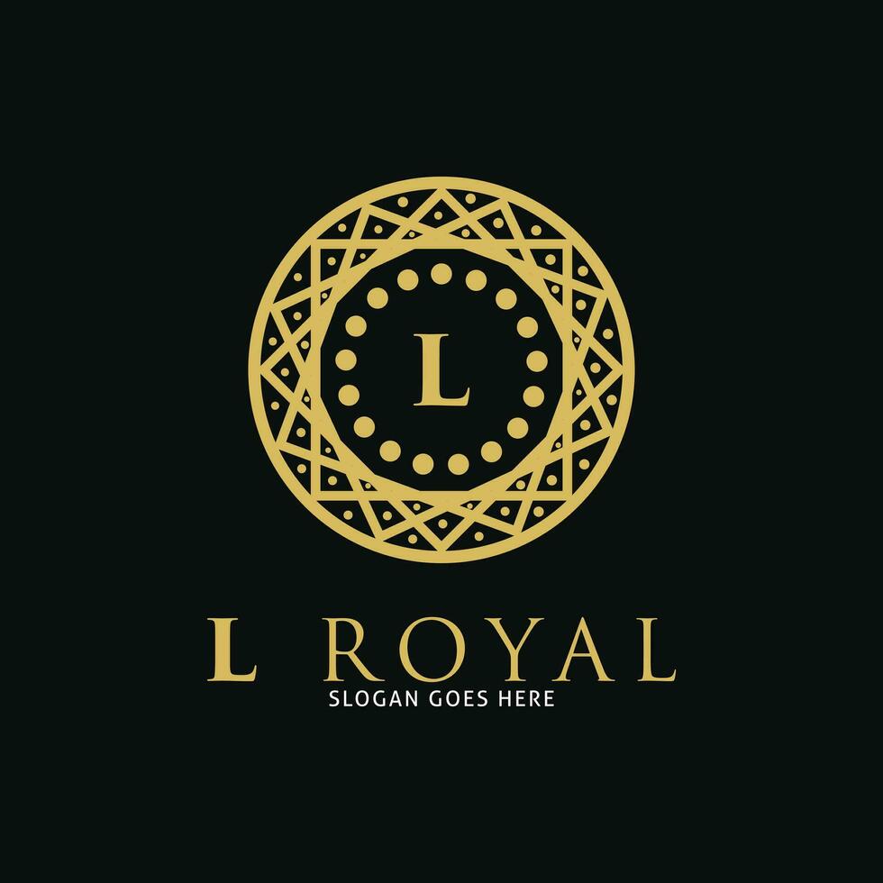 första brev l kunglig ikon vektor logotyp mall illustration design