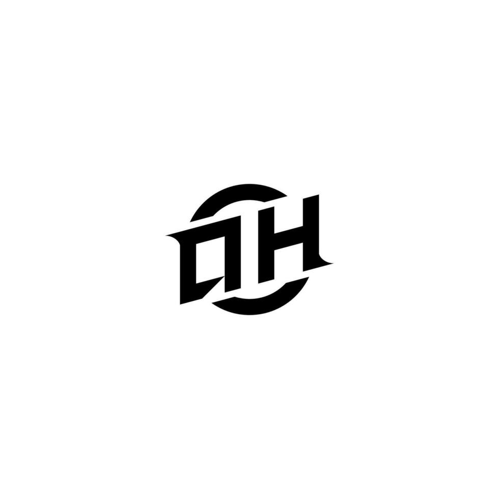 qh Prämie Esport Logo Design Initialen Vektor