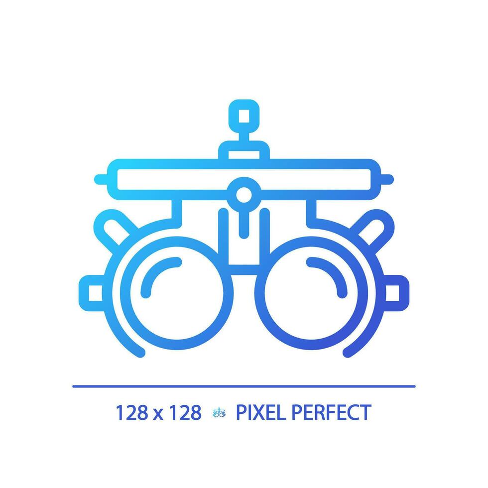 2d Pixel perfekt Gradient Versuch Rahmen Symbol, isoliert Vektor, dünn Linie Illustration Darstellen Auge Pflege. vektor