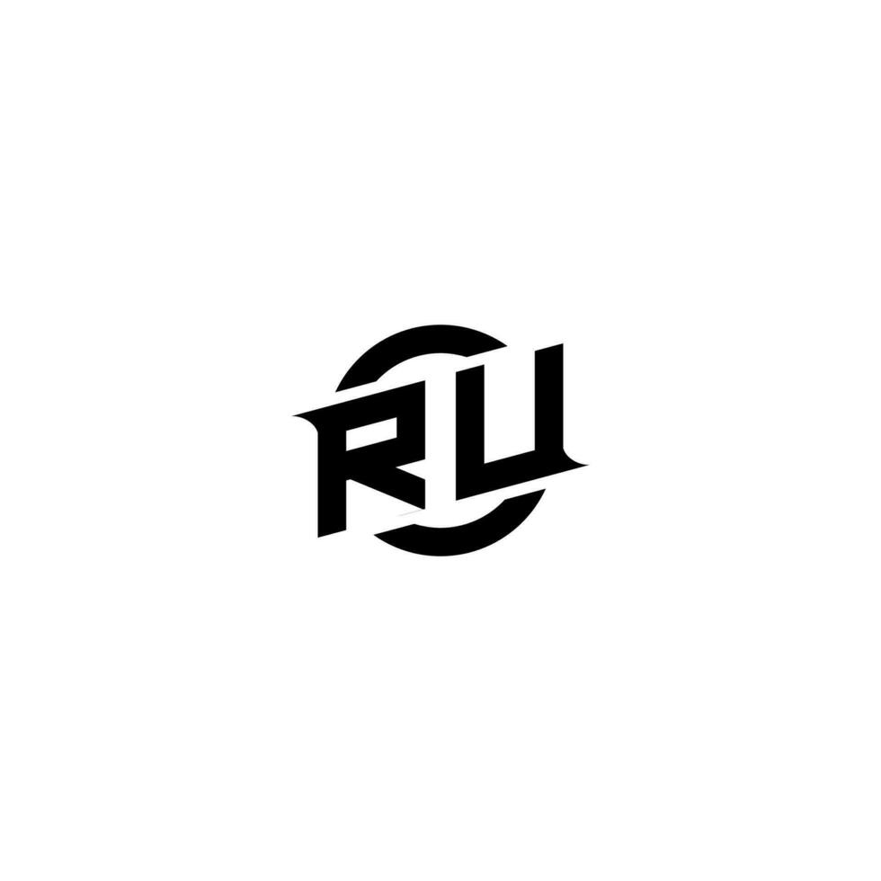 ru Prämie Esport Logo Design Initialen Vektor