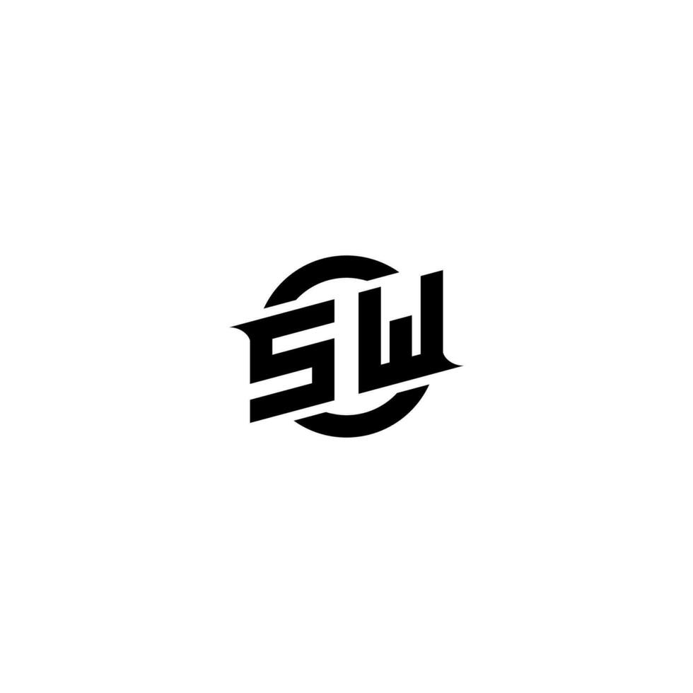sw Prämie Esport Logo Design Initialen Vektor