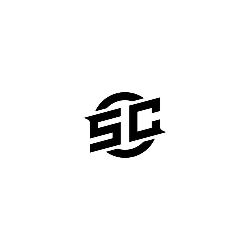 sc premie esport logotyp design initialer vektor