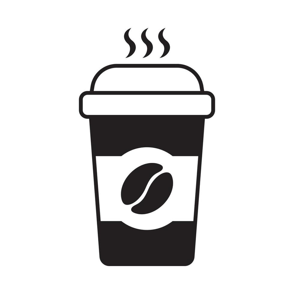 heiß Kaffee Tasse Vektor Symbol. Papier Kaffee Tasse Symbol isoliert auf Weiß Hintergrund.