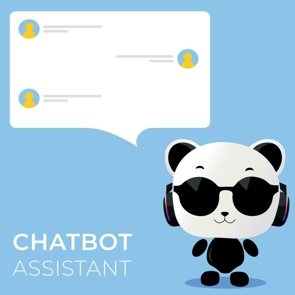 Roboter geformt Chatbot Assistent mit künstlich Intelligenz. süß Roboter Vektor Illustration