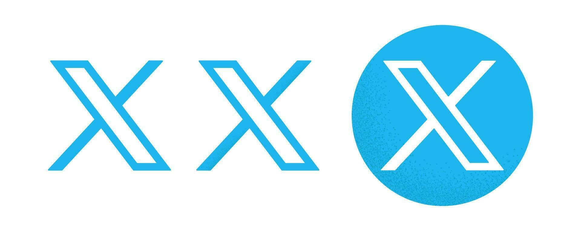 Twitter Blau Neu Logos mit Korn Textur vektor