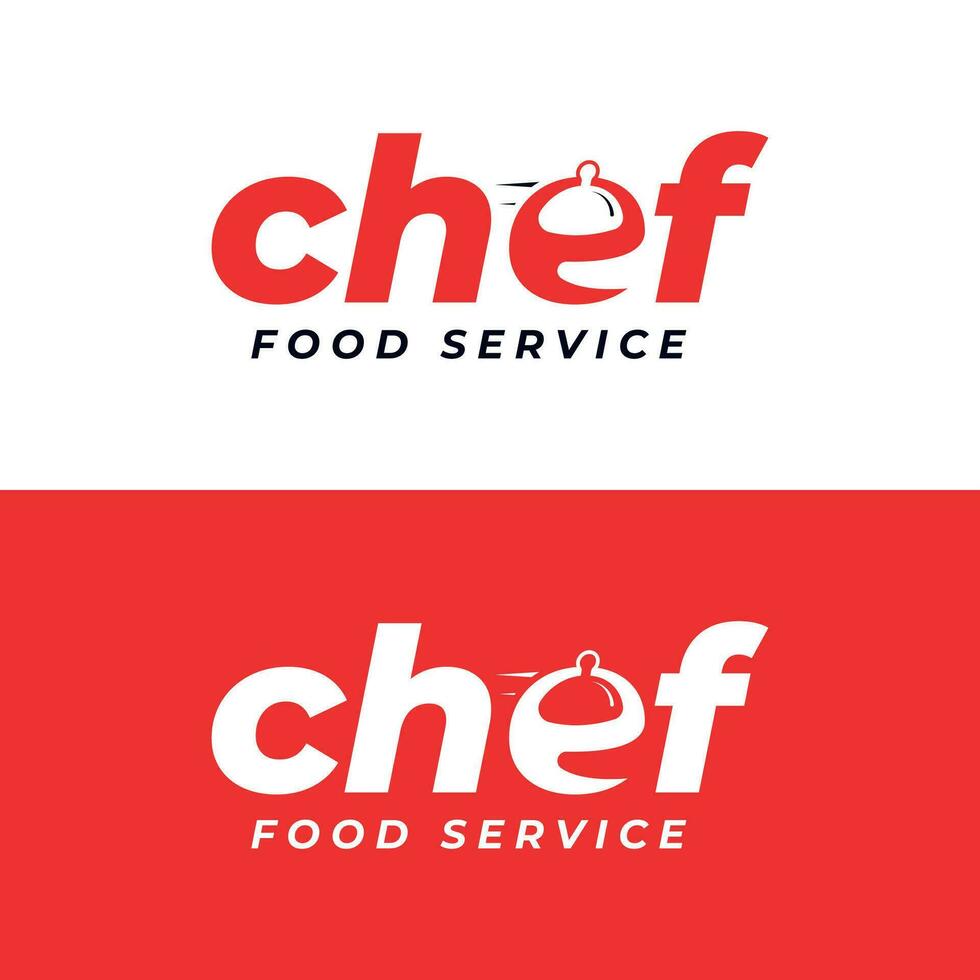 Koch Essen Bedienung Logo Design Wort Kennzeichen Text Konzept mit minimal und modern Stil vektor