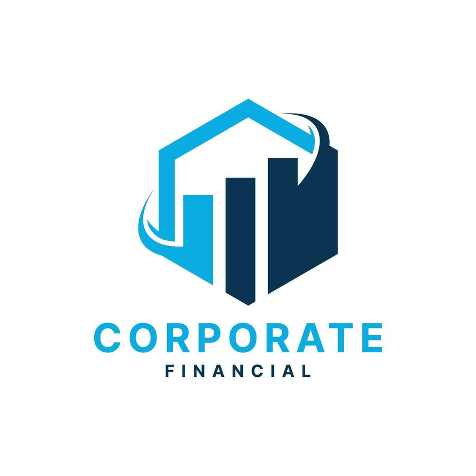 företags- finansiell logotyp design modern och minimal begrepp vektor