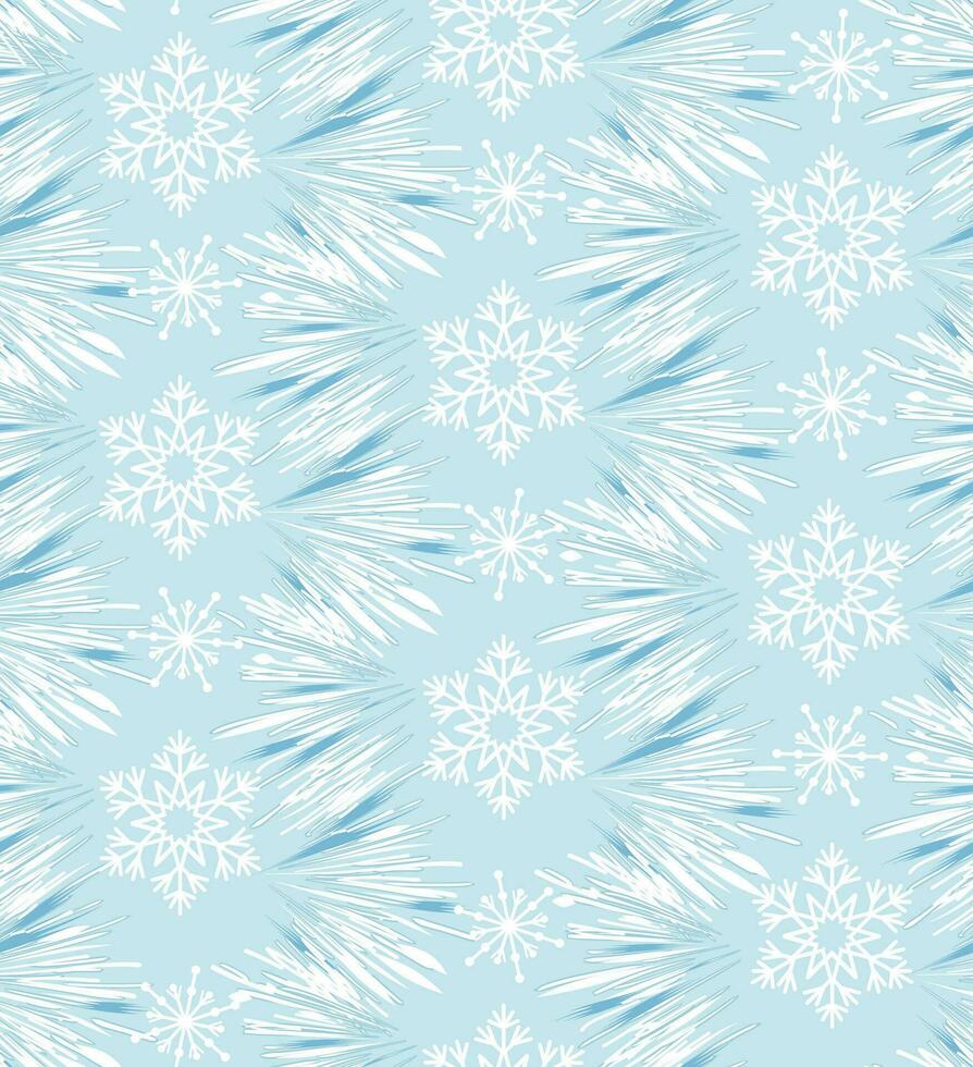 snö sömlös mönster. snöflinga textur. snöfall Semester bakgrund. jul vinter- snöfall ikon ornamentall spets textur. vektor