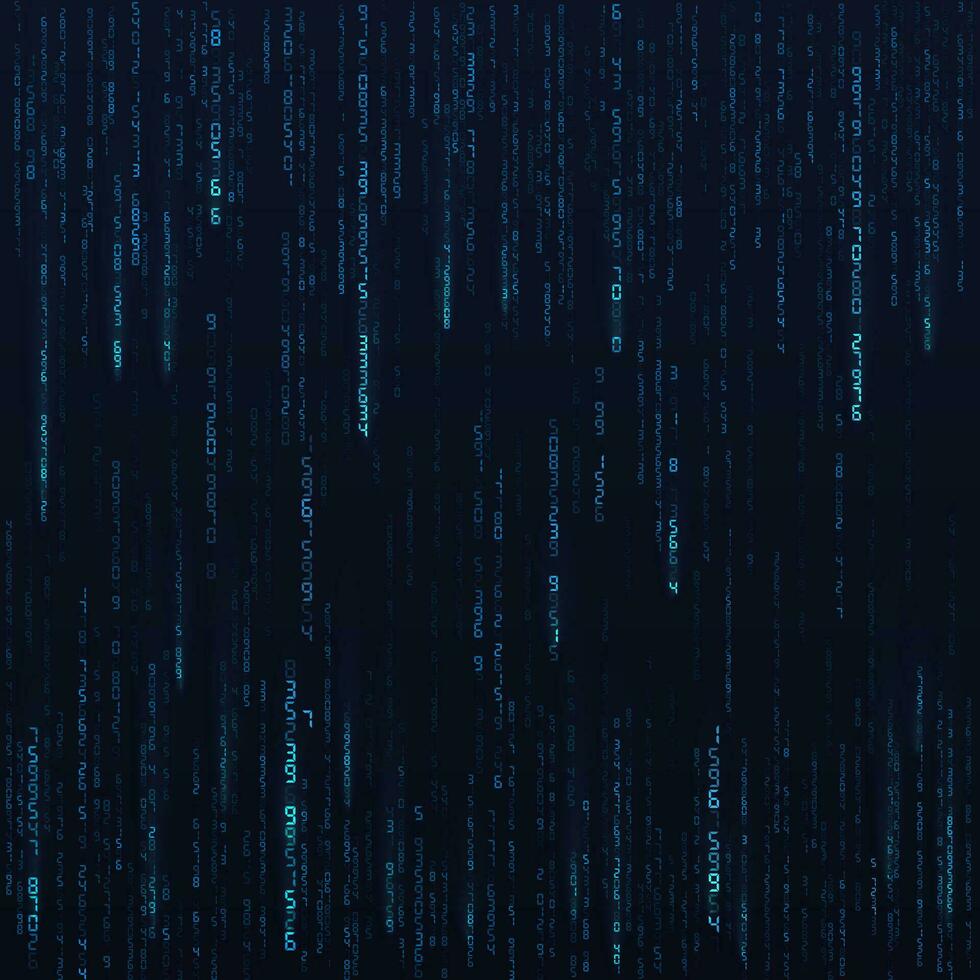 Blau verhexen zufällig Daten Strom. Matrix Zahlen. groß Daten Visualisierung. scifi oder futuristisch abstrakt Hintergrund. vertor Illustration vektor