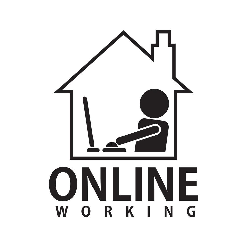 Home-Online-Arbeitssymbol-Logo-Vektor vektor