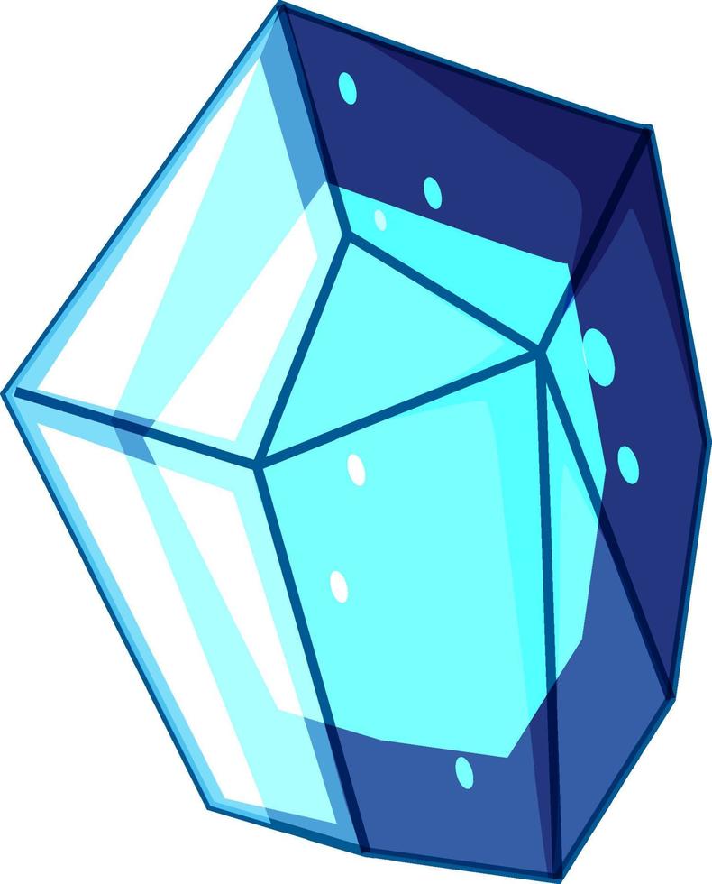 blauer Kristall mit Funkeln isoliert vektor