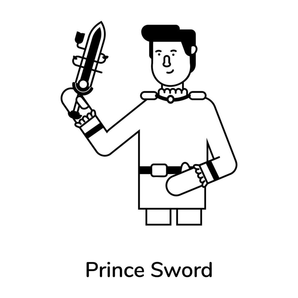 trendig prins svärd vektor
