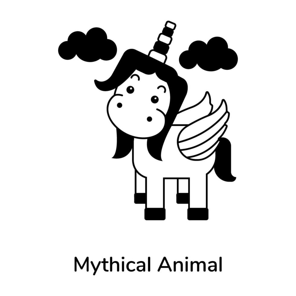 trendig mytisk djur- vektor