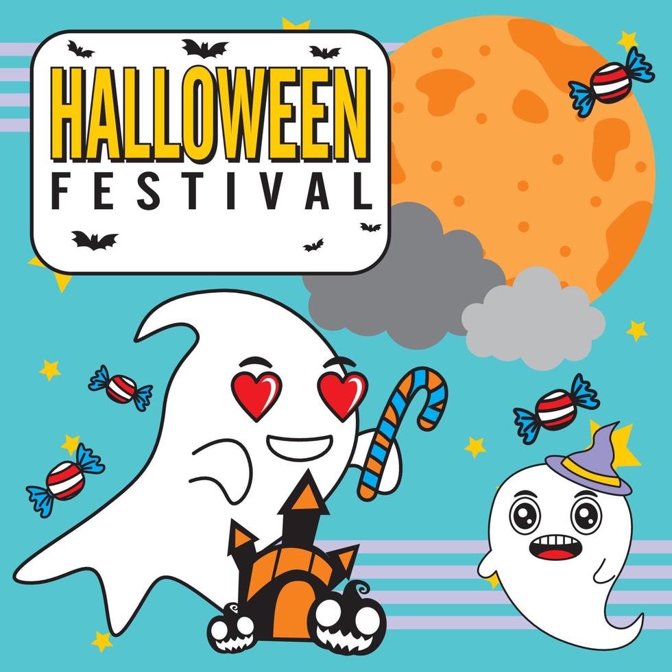 halloween festival bakgrund tapet mall vektor illustration