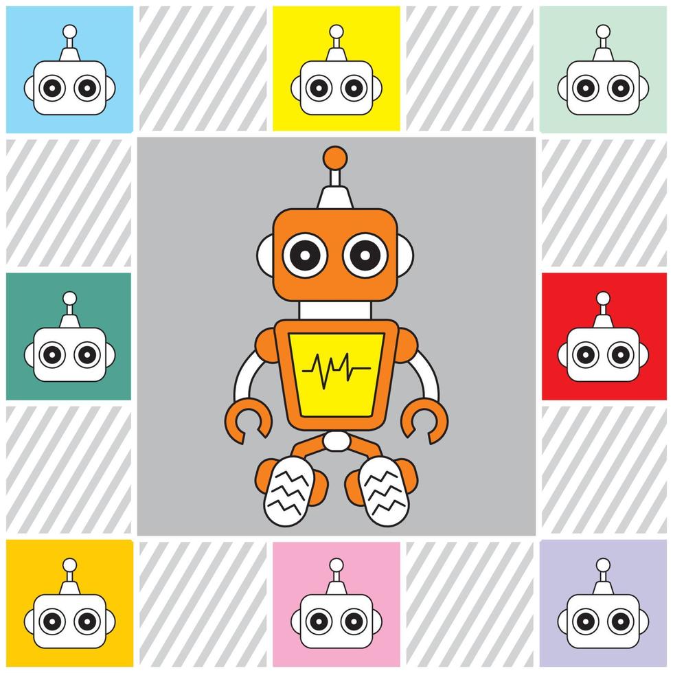 Roboterlogo-Vektorillustration - Zukunftstechnologie - künstliche Intelligenz - am besten für Ihr Geschäftsmaskottchen vektor