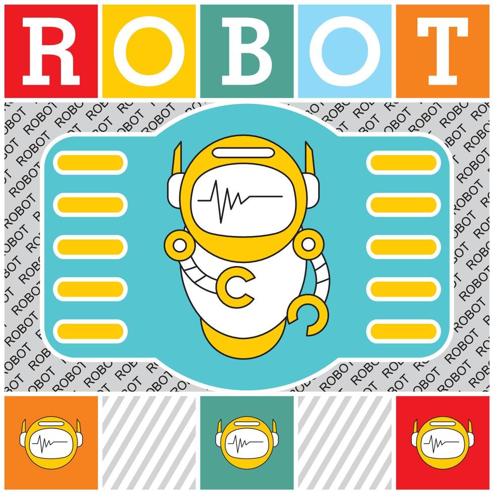 printrobot logotyp vektor illustration - framtida teknik - artificiell intelligens - bäst för ditt företag maskot