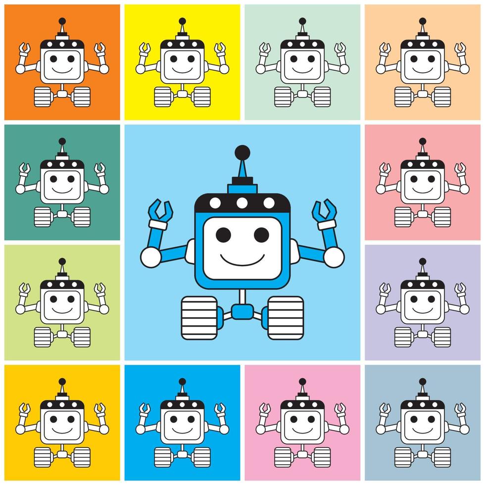 Roboterlogo-Vektorillustration - Zukunftstechnologie - künstliche Intelligenz - am besten für Ihr Geschäftsmaskottchen vektor