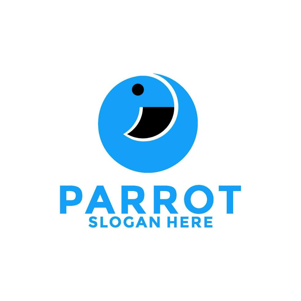 kreativ papegoja logotyp vektor, cirkel fågel logotyp design mall vektor