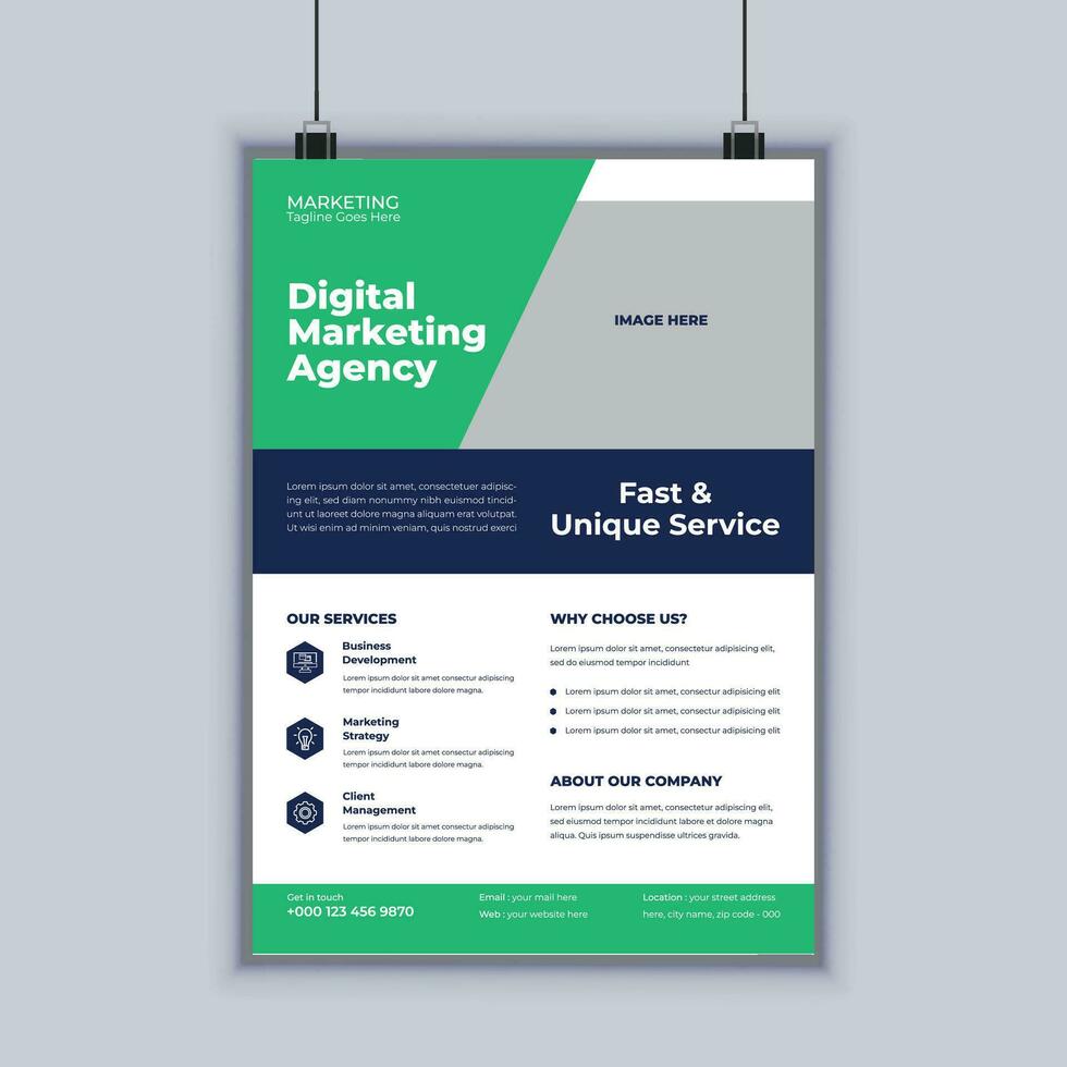 Designvorlage für den Business-Flyer für eine Agentur für digitales Marketing vektor
