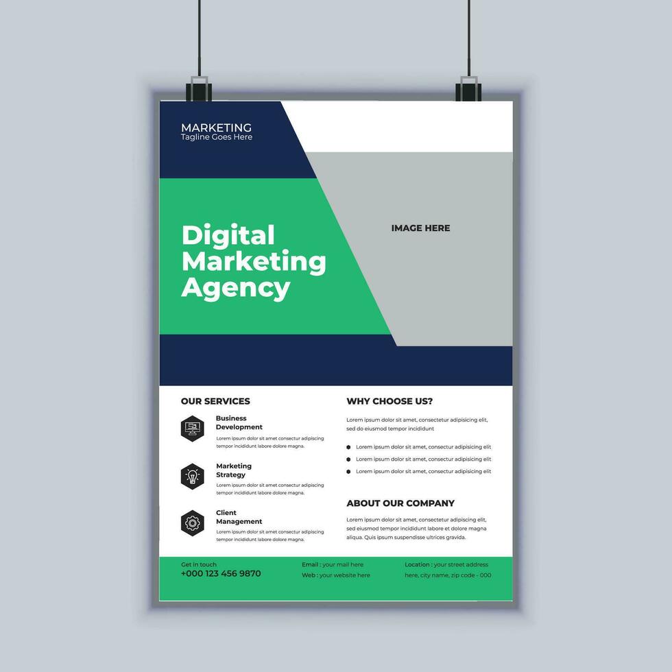 Designvorlage für den Business-Flyer für eine Agentur für digitales Marketing vektor