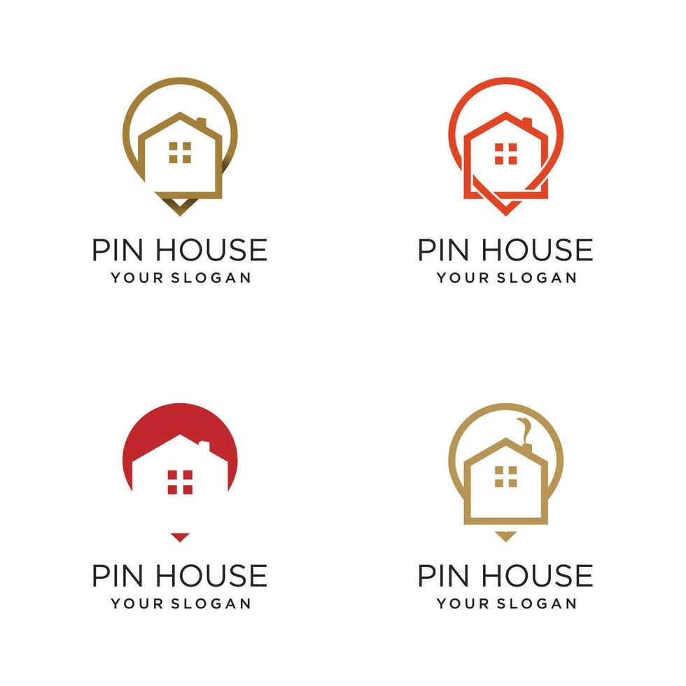 Haus Logo Vektor Design Illustration mit modern Stift Konzept und kreativ Idee