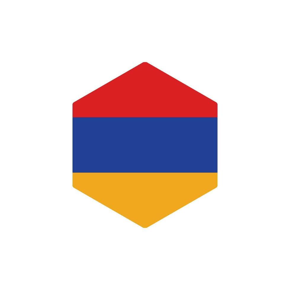 armenia flagga polygon stil bricka vektor illustration