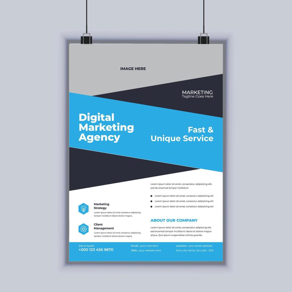 Digital Marketing Agentur modern Geschäft Flyer Design Vorlage vektor