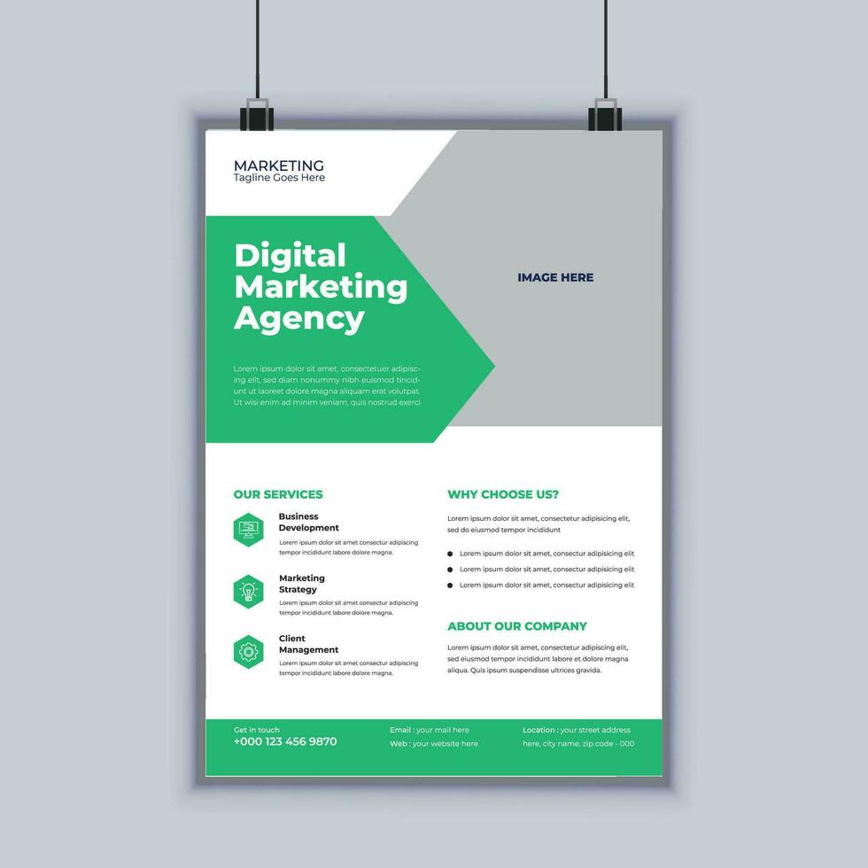 Digital Marketing Agentur modern Geschäft Flyer Design Vektor Vorlage