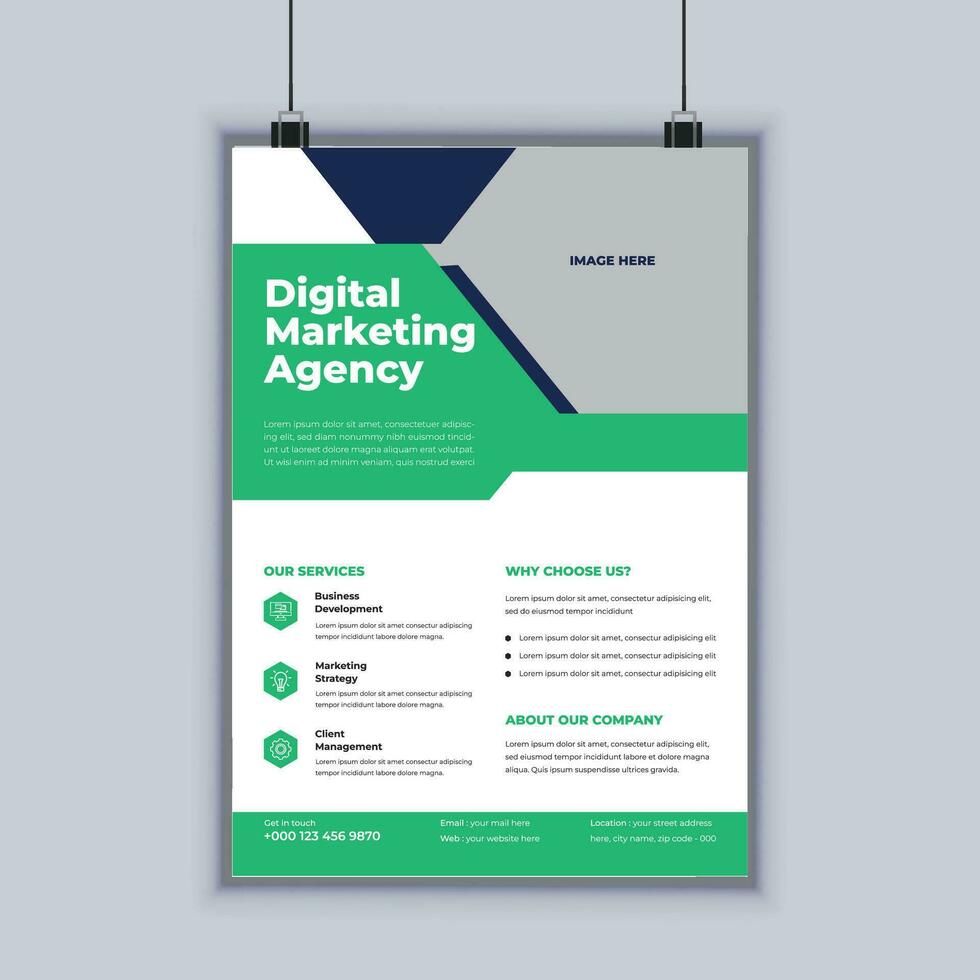 Digital Marketing Agentur modern Geschäft Flyer Design Vektor Vorlage