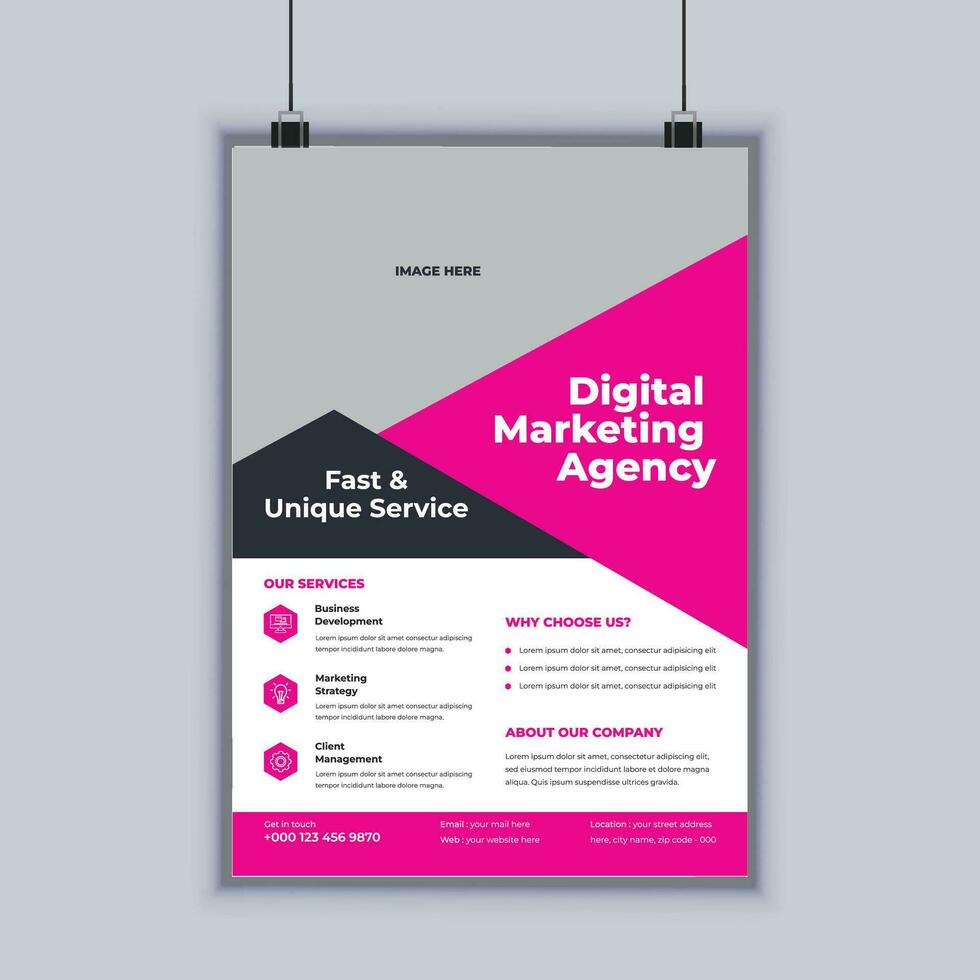 Digital Marketing Agentur Geschäft Flyer Design vektor