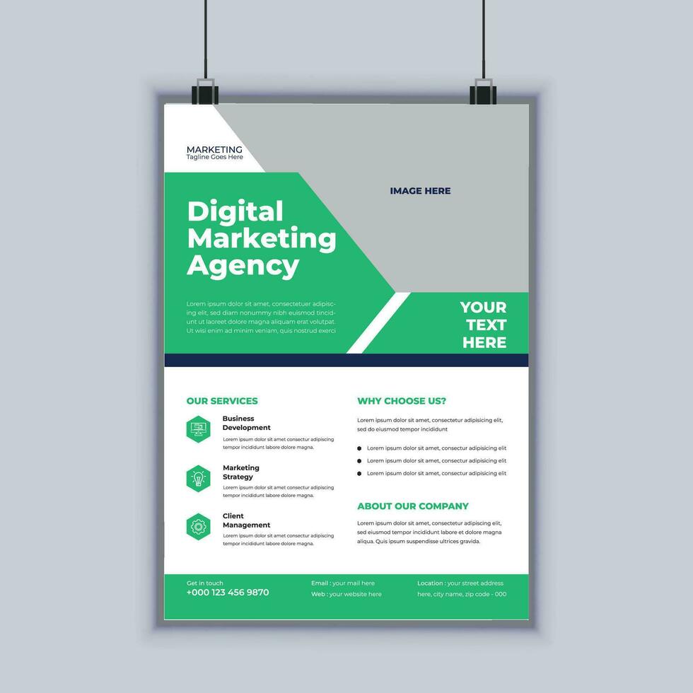 Digital Marketing Agentur modern Geschäft Flyer Design Vektor Vorlage