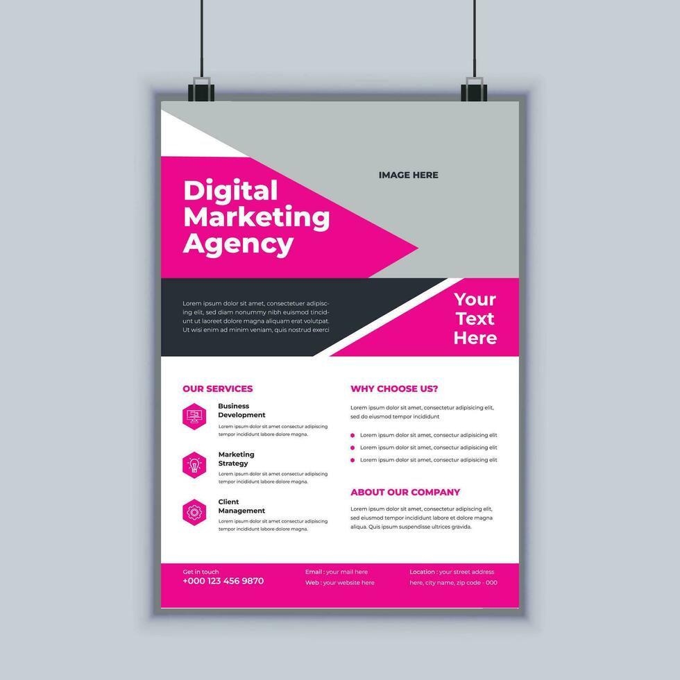 Digital Marketing Agentur Geschäft Flyer Design vektor