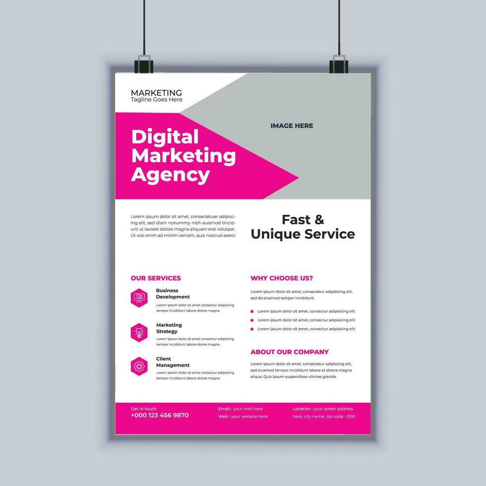 Digital Marketing Agentur Geschäft Flyer Design vektor