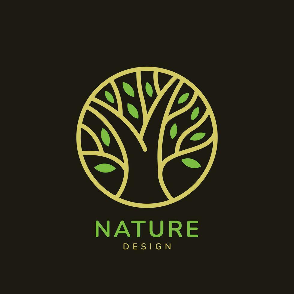 abstrakt träd av liv logotyper. eco natur symboler. träd gren med löv tecken. naturlig växt design element emblem. vektor illustration.