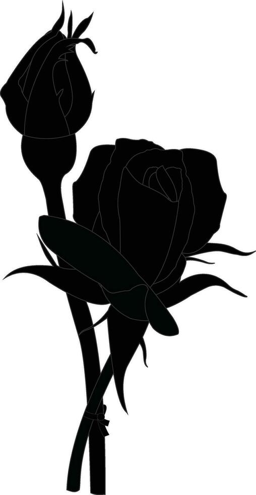 Rose Silhouette Design auf ein Weiß Hintergrund vektor
