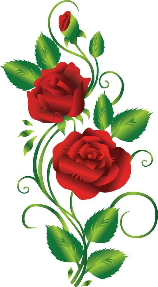 Illustration von Strauß Rose Blume Vektor Design auf ein Weiß Hintergrund