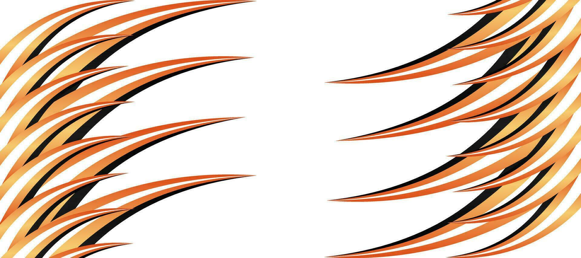 abstrakt tiger Ränder orange lutning baner gräns ram vektor
