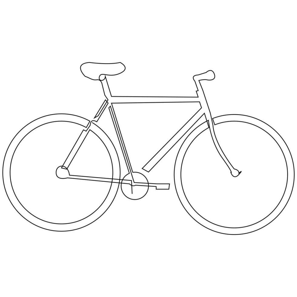 Fahrrad Single Linie kontinuierlich Gliederung Vektor Kunst Zeichnung und einfach einer Linie minimalistisch Design