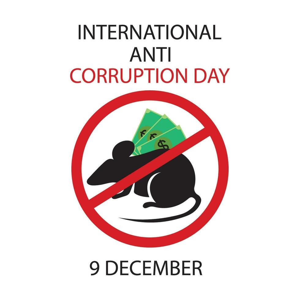 International Anti Korruption Tag. Bestechung ist ein kriminell Delikt. sagen Nein zu Korruption. erziehen Ihre Stimme gegen Ungerechtigkeit. kontinuierlich Linie Kunst Vektor