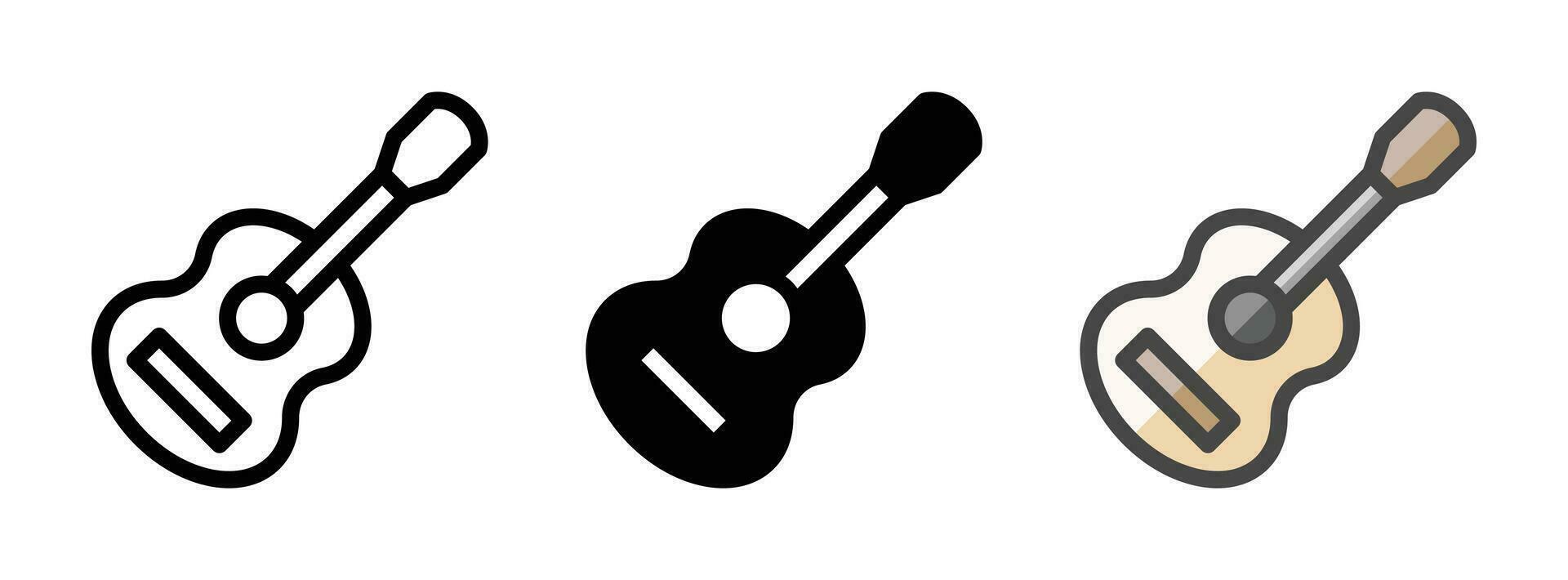 multipurpose gitarr ikon i översikt, glyf, fylld översikt stil vektor