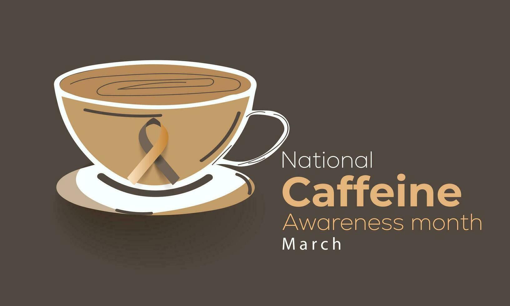 National Koffein Bewusstsein Monat. Hintergrund, Banner, Karte, Poster, Vorlage. Vektor Illustration.
