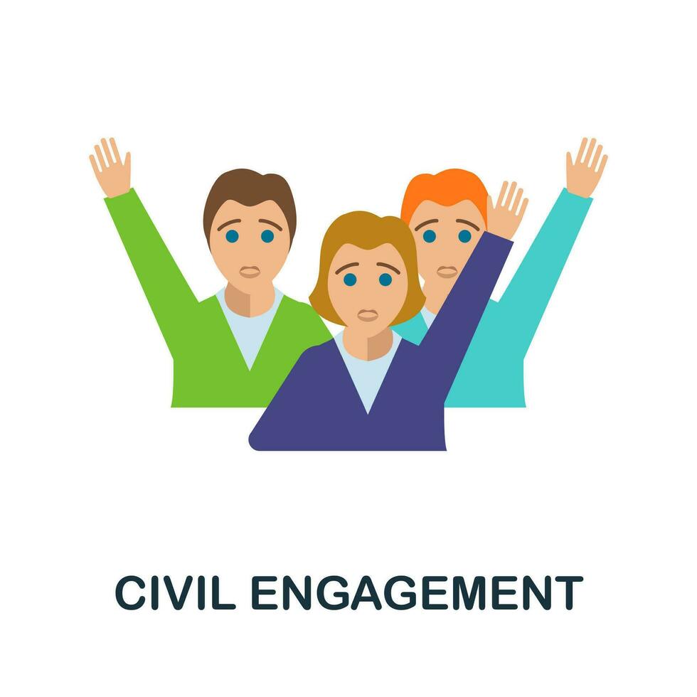 civil engagemang platt ikon. Färg enkel element från aktivism samling. kreativ civil engagemang ikon för webb design, mallar, infographics och Mer vektor