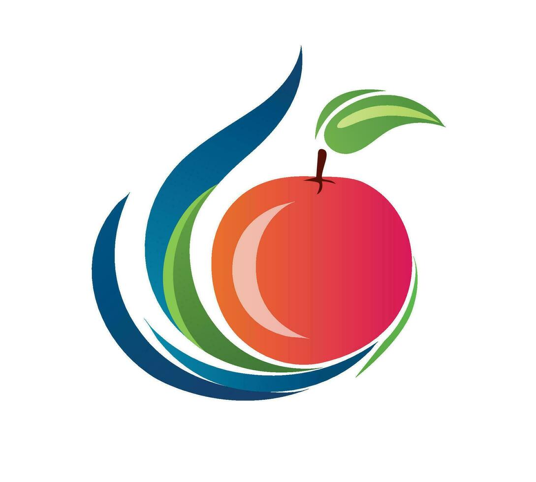 frukt eller vegetabiliska logotyp vektor illustration manuellt skapas