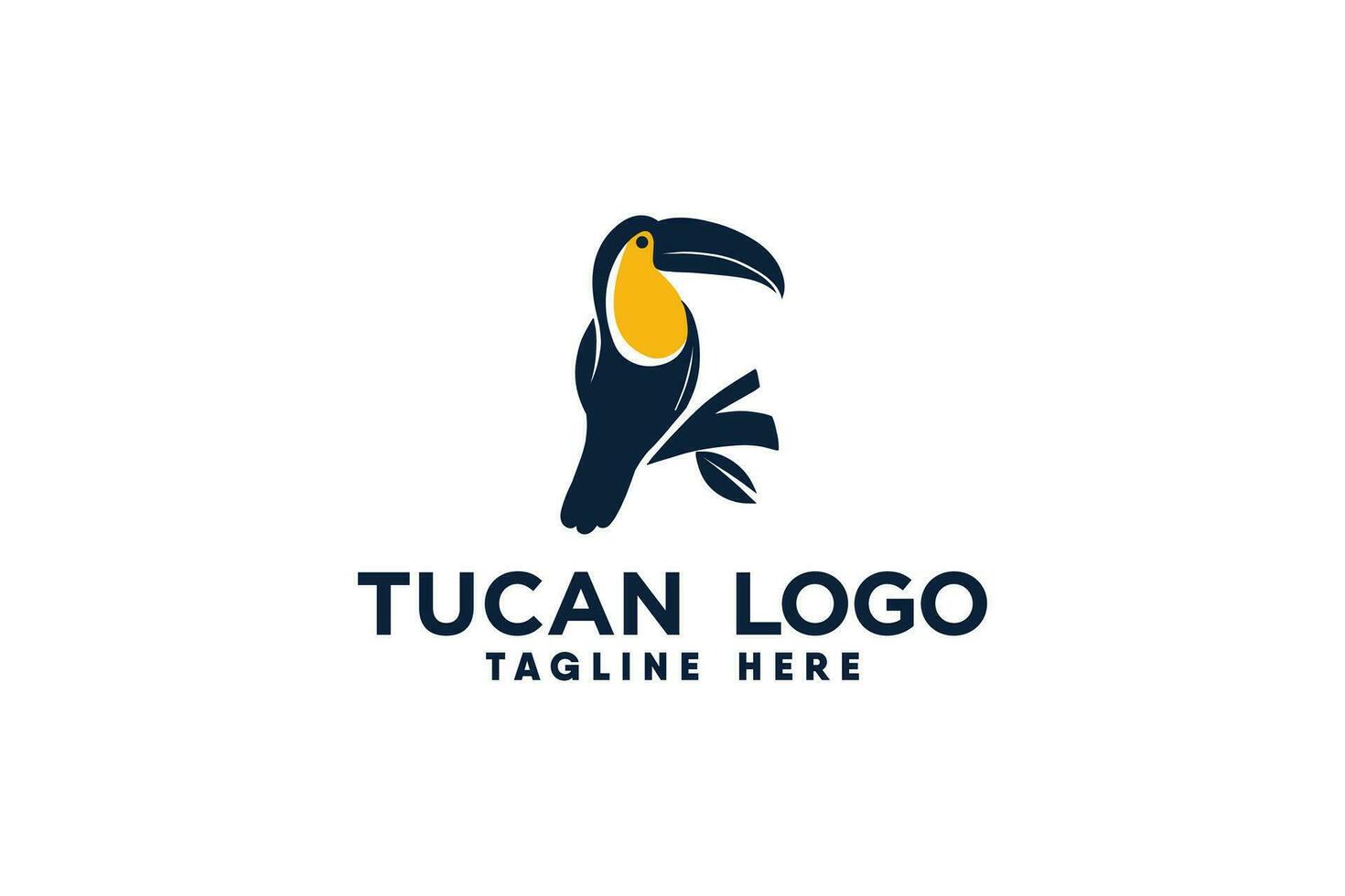 tucan logotyp vektor med modern och rena silhuett stil